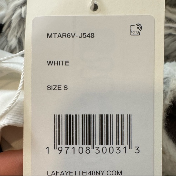 LAFAYETTE 148 NEW YORK White w/ Black Trim Racerback Tank Top Small $248 NWT - Picture 5 of 6